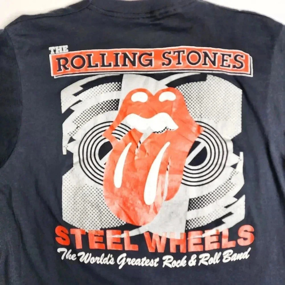 Vintage 1989 Rolling Stones Steel Wheels Tour Shirt Size Medium Double Sided - Picture 6 of 6